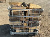 Qty of Split Pine Firewood in Metal Caged Tote