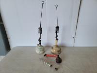 (2) Antique Lanterns, Bug Sprayer and Lantern Pump