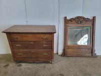 Three Drawer Dresser with Mirror