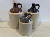 (3) Clay Jugs