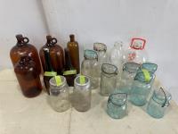 Qty of Antique Jars, Bottles and Jugs