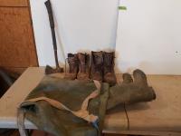 Hip Waders, (2) Pairs of Boots & Axe