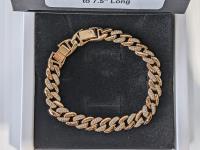 Smartlife 18K Gold Plated 8.5 mm Iced Out Cuban Link Bracelet