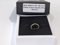 Smartlife 18K Gold Plated 3.0 mm Eternity Ring Size 6.5