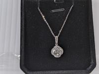 Smartlife 2.0Ct Moissanite Diamond Wave Halo Necklace