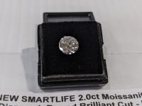 Smartlife 2.0Ct Each Moissanite Diamond Round Brilliant Cut