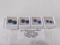 (8) Smartlife Blue Sapphire Gemstones Round Brilliant Cut