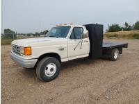 1991 Ford F450 Super Duty 2WD Regular Cab Dually Flat Deck Truck