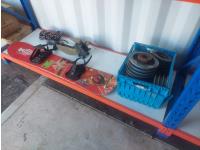 Snow Board, Boat Anchor, and Various V Belt Pulleys