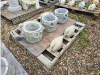 Concrete Pots and Lawn Decor Ducks