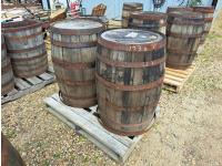 (2) Wooden Whiskey Barrels