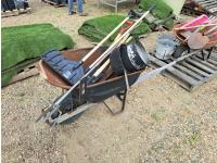 Wheel Barrel, Shovels and Garden Tools