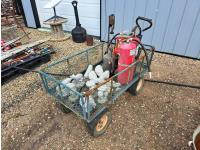 Acreage Garden Wagon, Fire Extinguisher and Cement Statues