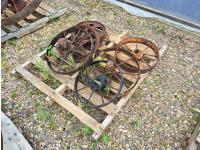 (6) 6 Vintage Steel Wheels