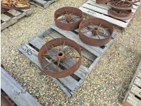 (3) Vintage Steel Wheels