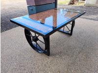 Hand Made Steel Framed Penny Table