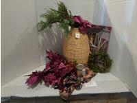 Vase, Poinsettias and Mini Wreath