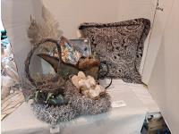 Cushions, Sleigh and Wreaths