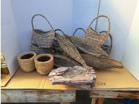 Willow Canoe Planters and Rope/Concrete Pots