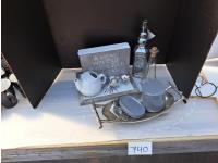 Picture Frame, Silver Dish and Decor