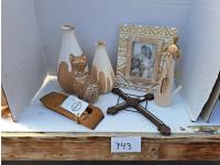 Picture Frame, Vases and Wine Bottle Holder