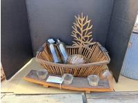 Wine Barrel Votive, Basket and Jewelry Holder