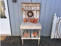 Potting Shelf and Terra Cotta Pots