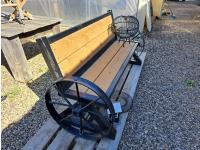 Custom Built Iron Framed Bench with Treated Wood