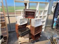 Wood Boxes and Wood Shelving Unit