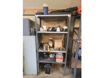 Metal Shelf Unit with Contents