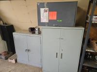 (3) Metal Cabinets with Contents & AGT Watt Meter