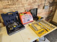 Workforce 68 Piece Screwdriver Set, Dewalt Electric Drill, Mastercraft 4.5 Inch Angle Grinder