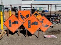 Qty of Construction Signs (4) Stands