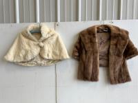 Vintage Rabbit Fur Cape and Vintage Mink Fur Shawl