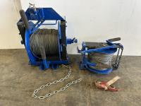 (2) Portable Steel Cable Rolls For Fencing