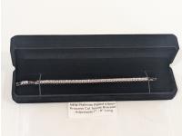 Smartlife Platinum Plated 4.0 mm Princess Cut Tennis Bracelet - Adjustable 7 Inch to 8 Inch Long