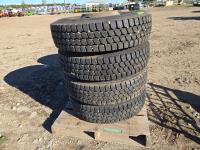 (4) Fargo 11R22.5 Tires with 10 Bolt Steel Rims