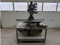 Bench Top Milling Machine with Micro Lathe On Steel Work Bench