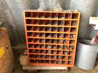 72 Compartment Metal Bolt Bin with Contents