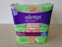 Qty of Womens Size Small Always Discreet Underwear