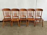 (5) Wooden Dining Chairs