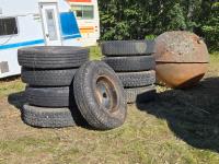 Qty of Truck Tires & 48 Inch Fiberglass Tank