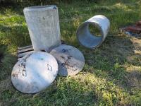 (2) Concrete Septic Tank Risers with Lids