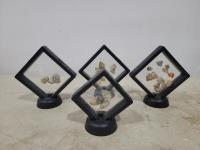 (4) Opal Stone Collections in Floating Display Frames