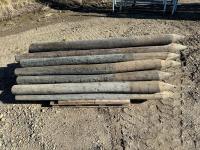 (23) 7 Ft X 6 Inch Pointed Treated Fence Posts