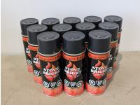 (12) Stove Bright Flat Black High Heat Spray Paint