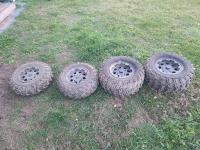 (4) Holeshot Atr Quad Tires On Rims