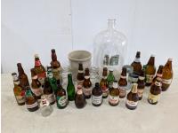 Qty of Vintage Glass Bottles, Glass Jug and Crock