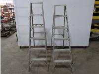 (2) 6 Ft Aluminum A-Frame Ladders