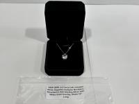 Smartlife 925S 4.0 Carat Lab-Created White Sapphire Solitaire Necklace - 18 Inch Chain